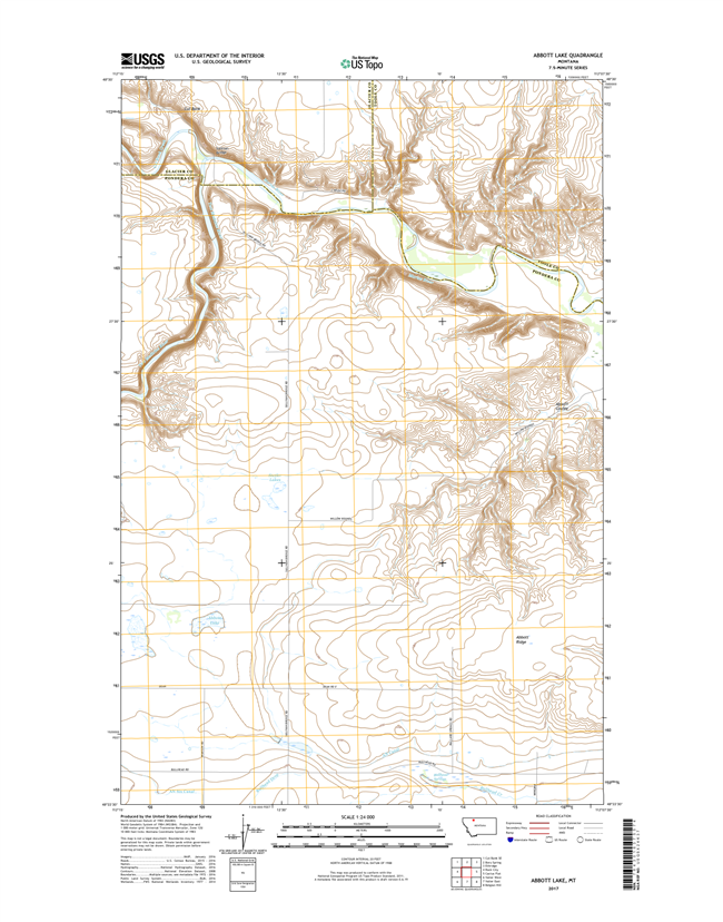 Abbott Lake Montana - 24k Topo Map