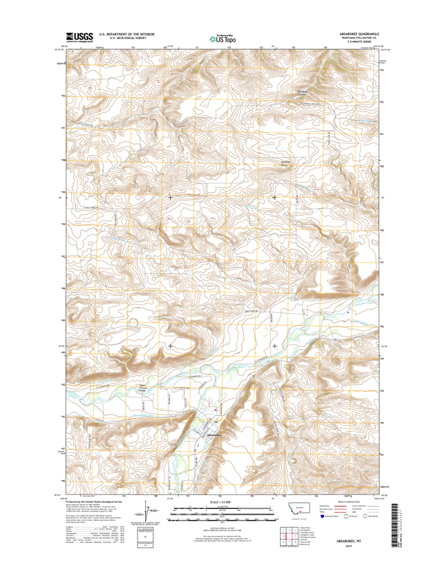 Absarokee Montana - 24k Topo Map