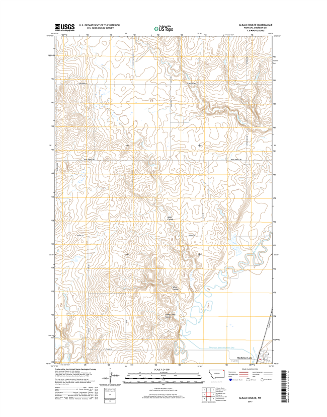 Alkali Coulee Montana - 24k Topo Map