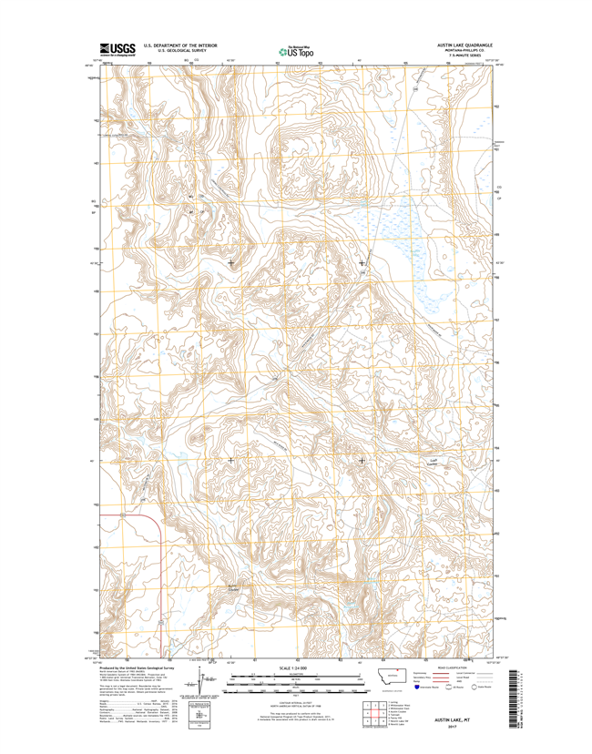 Austin Lake Montana - 24k Topo Map
