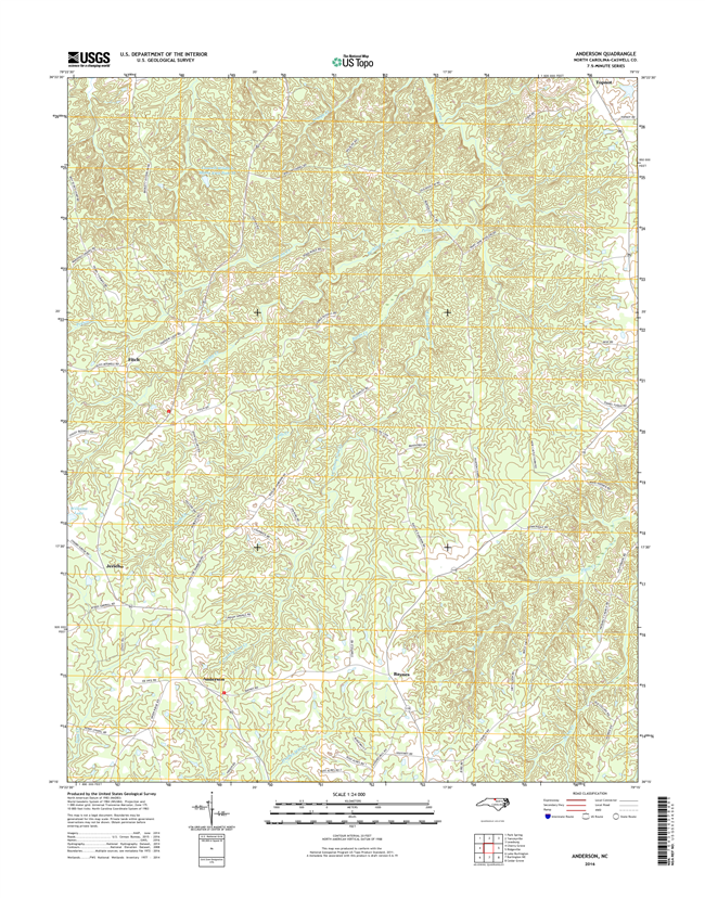 Anderson North Carolina  - 24k Topo Map