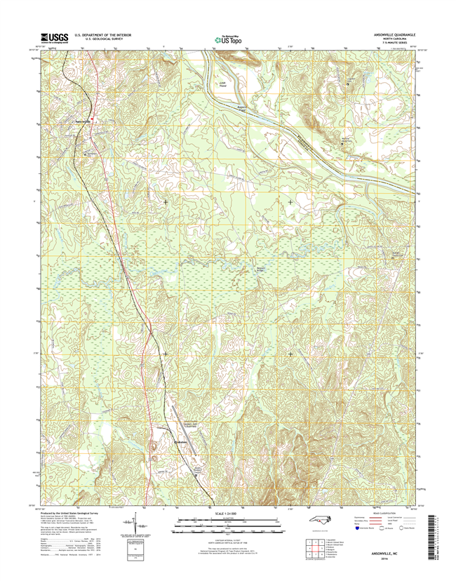 Ansonville North Carolina  - 24k Topo Map