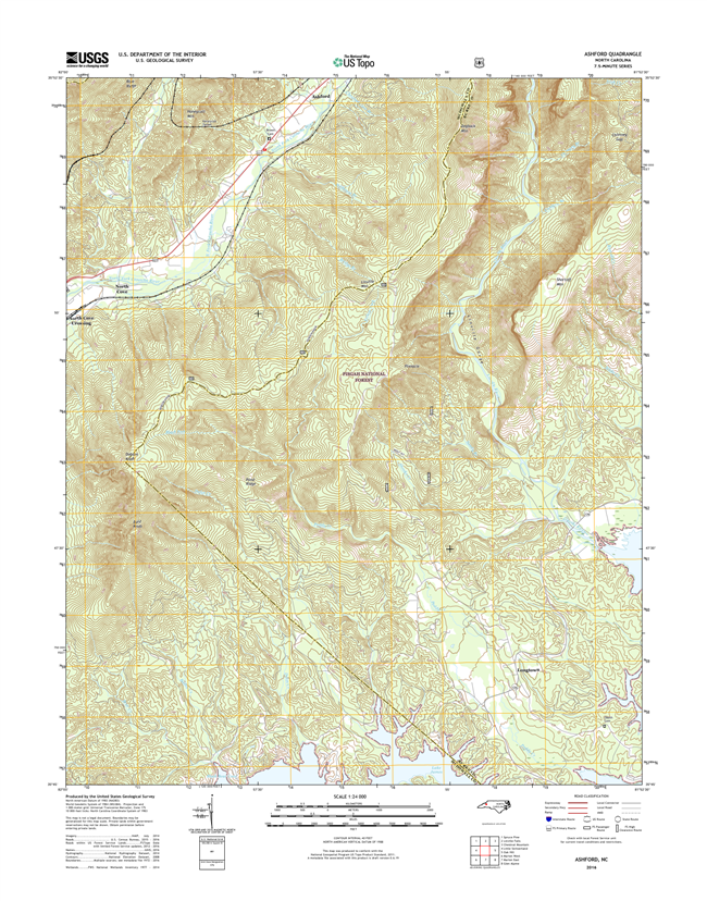 Ashford North Carolina  - 24k Topo Map