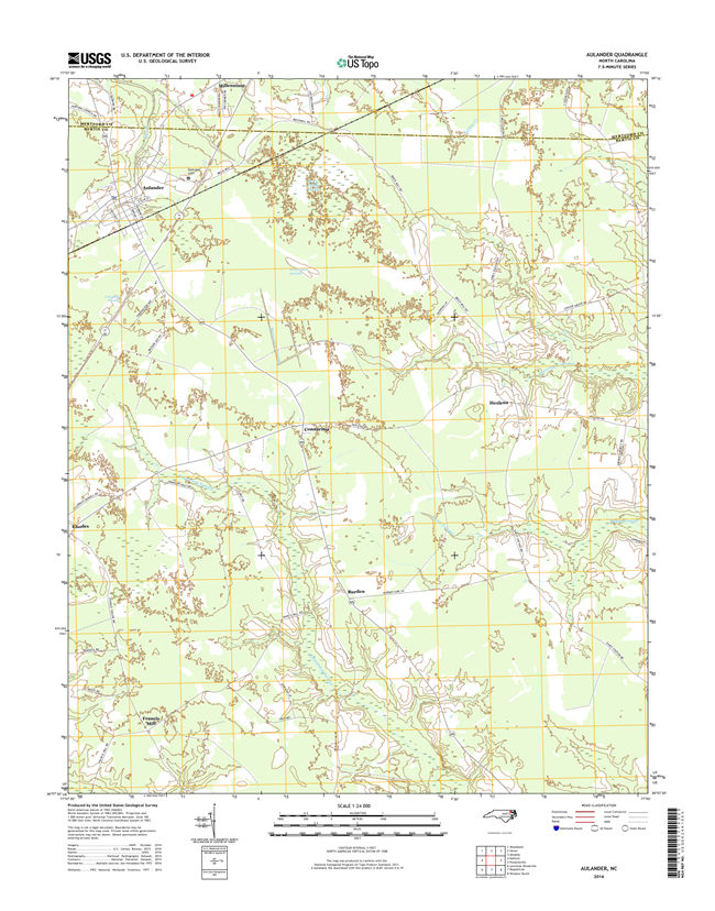 Aulander North Carolina  - 24k Topo Map