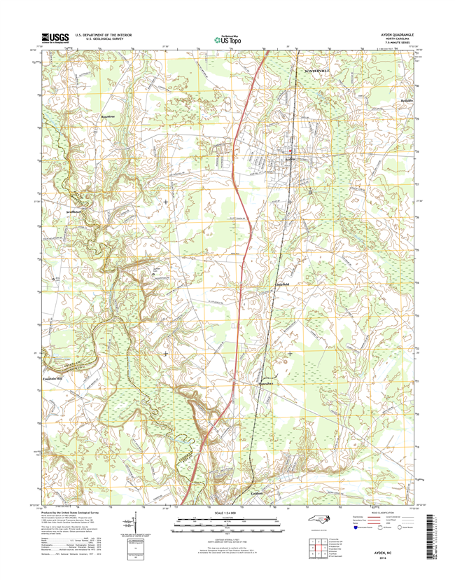 Ayden North Carolina  - 24k Topo Map