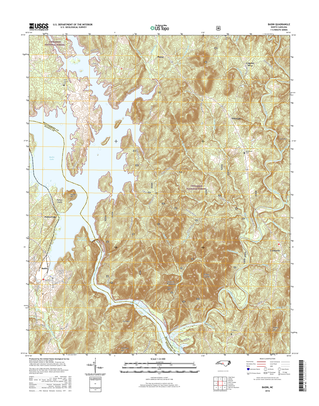 Badin North Carolina  - 24k Topo Map