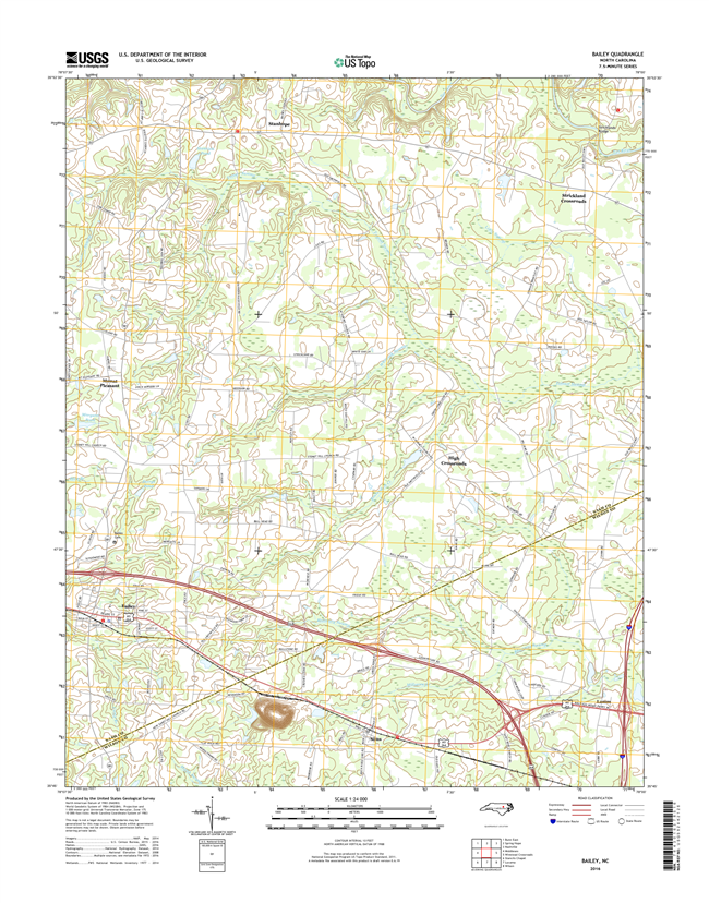 Bailey North Carolina  - 24k Topo Map