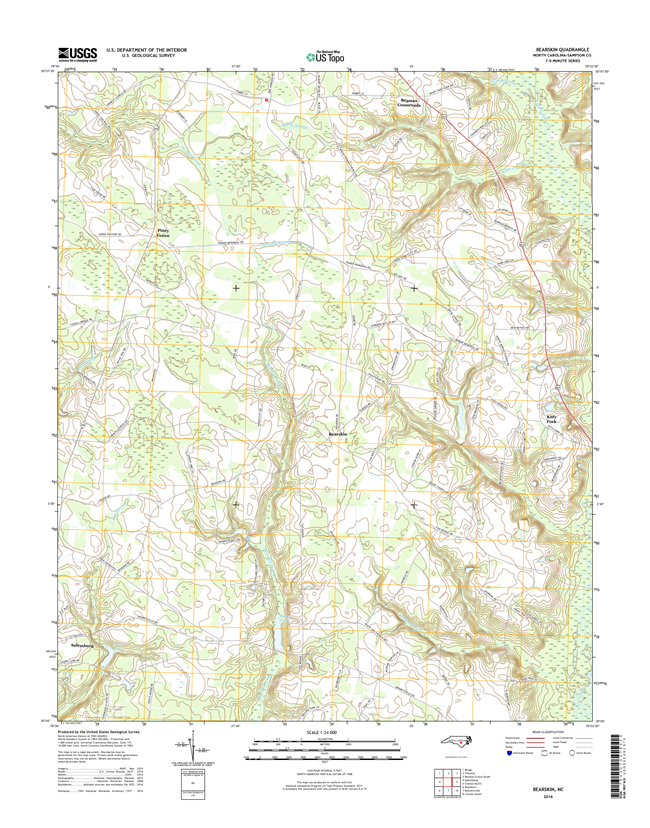 Bearskin North Carolina  - 24k Topo Map