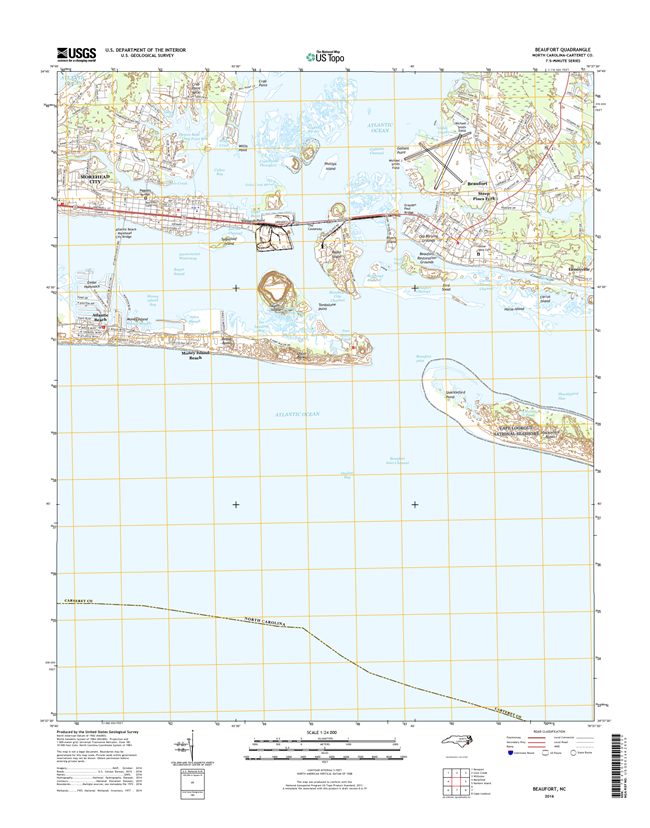 Beaufort North Carolina  - 24k Topo Map