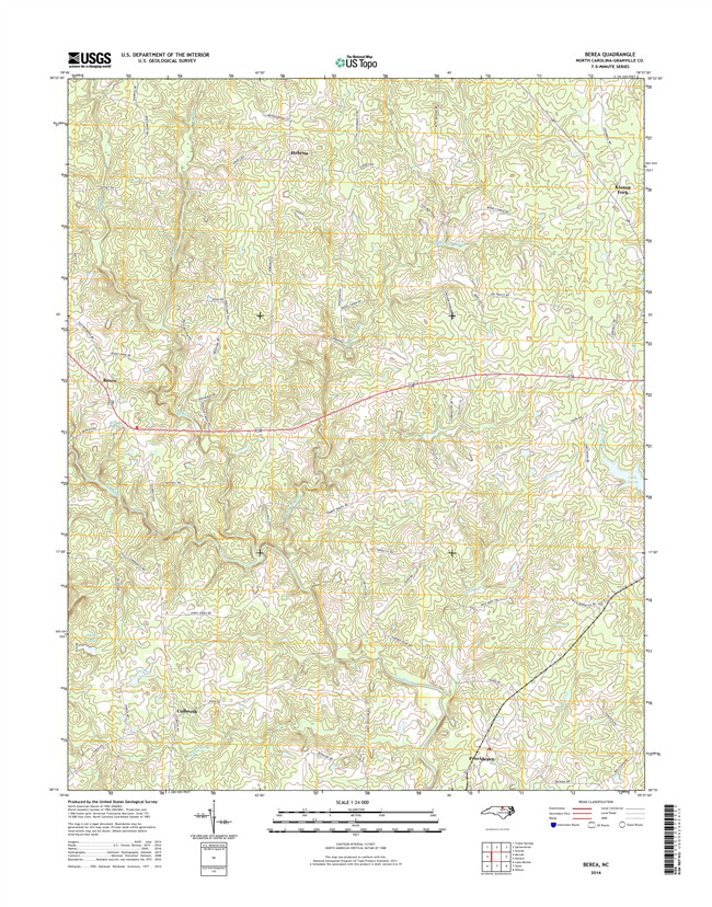 Berea North Carolina  - 24k Topo Map