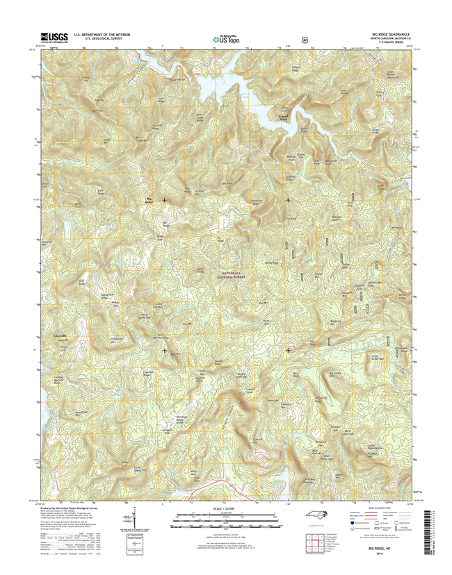 Big Ridge North Carolina  - 24k Topo Map