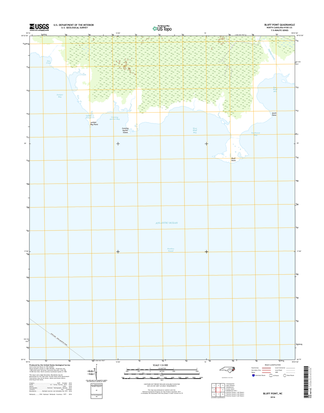 Bluff Point North Carolina  - 24k Topo Map