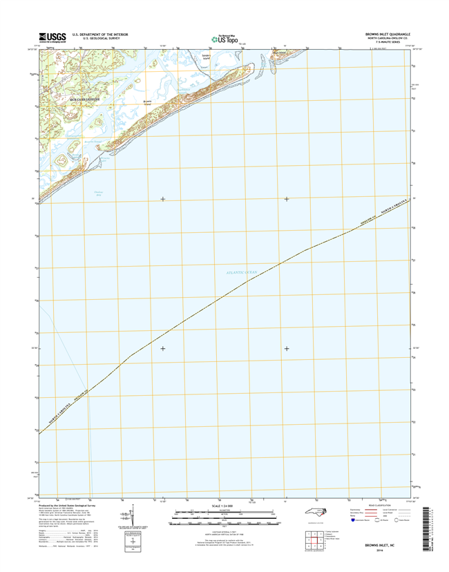 Browns Inlet North Carolina  - 24k Topo Map