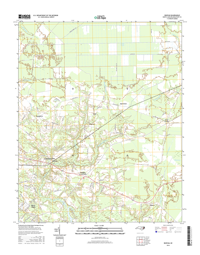 Bunyan North Carolina  - 24k Topo Map