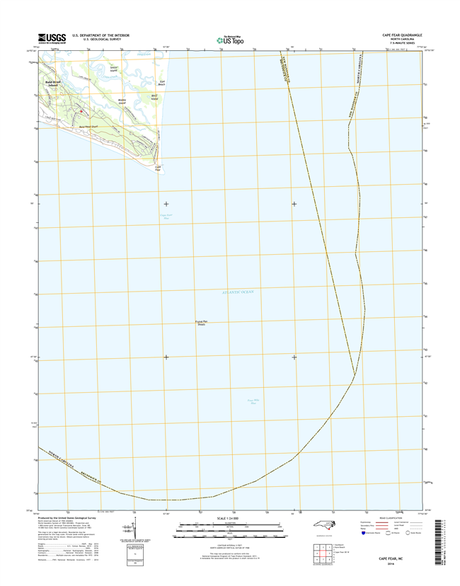 Cape Fear North Carolina  - 24k Topo Map