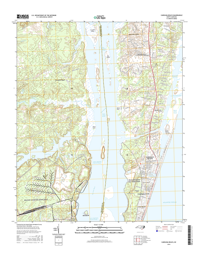 Carolina Beach North Carolina  - 24k Topo Map