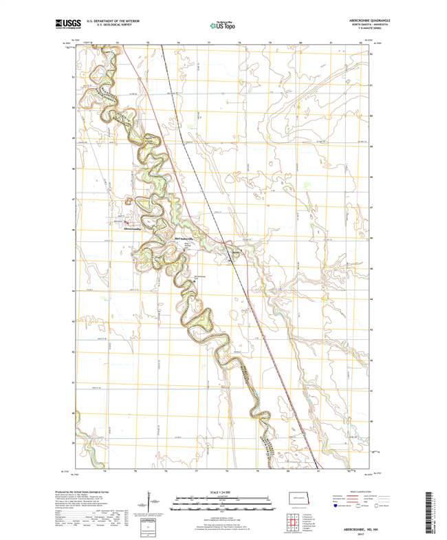 Abercrombie North Dakota - Minnesota - 24k Topo Map