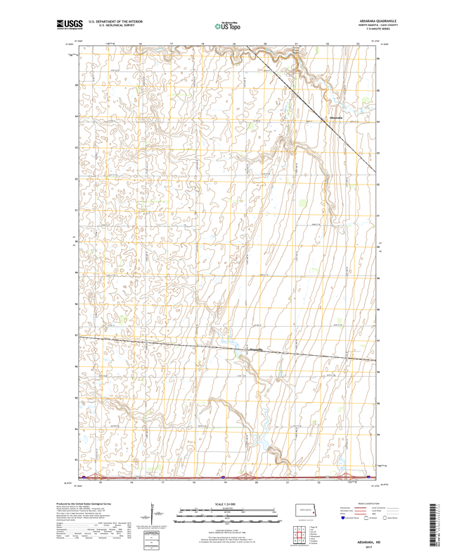 Absaraka North Dakota  - 24k Topo Map
