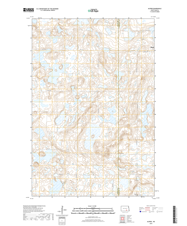 Alfred North Dakota  - 24k Topo Map