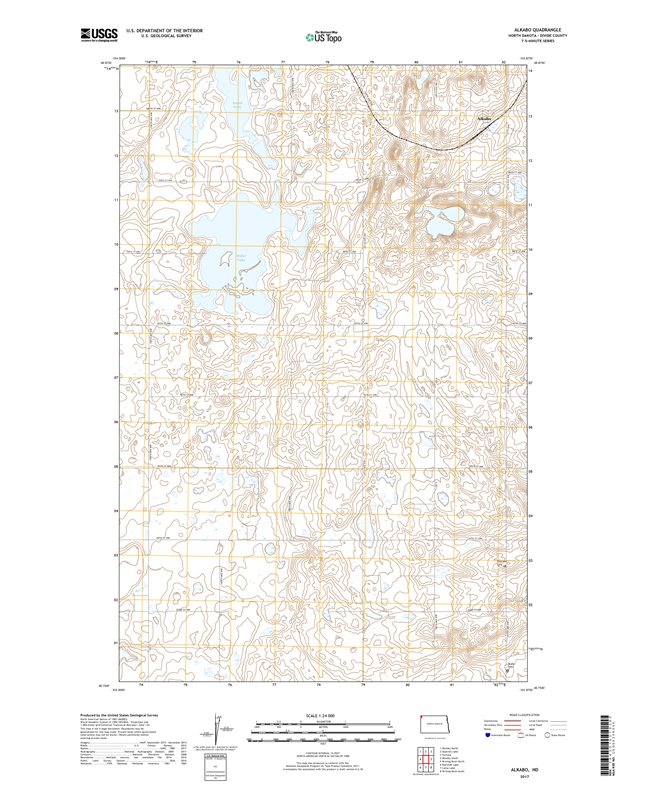 Alkabo North Dakota  - 24k Topo Map