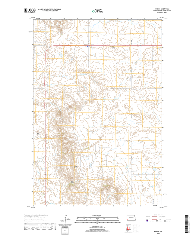 Amidon North Dakota  - 24k Topo Map