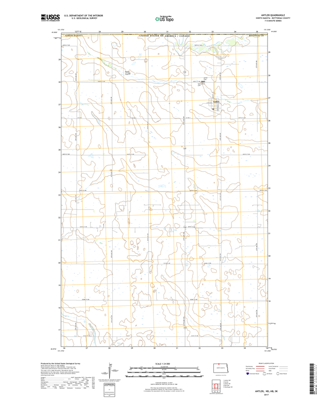 Antler North Dakota  - 24k Topo Map