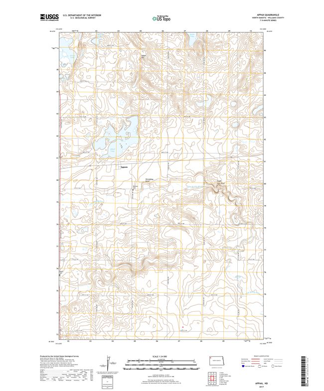 Appam North Dakota  - 24k Topo Map