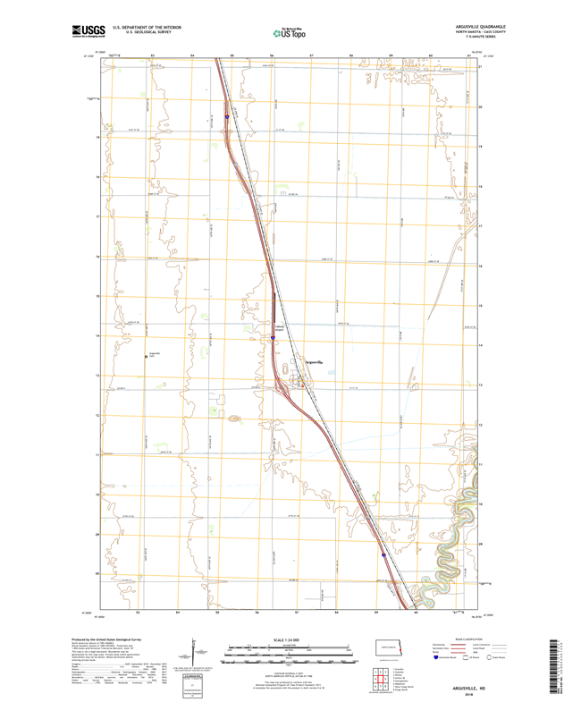 Argusville North Dakota  - 24k Topo Map