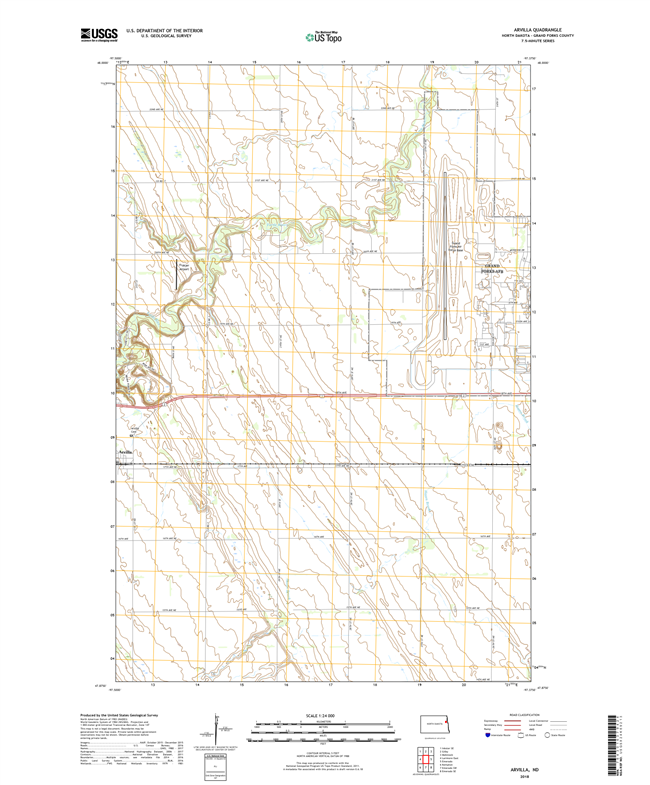 Arvilla North Dakota  - 24k Topo Map