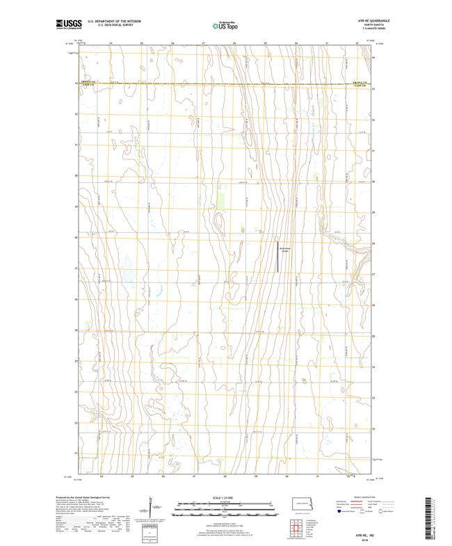 Ayr NE North Dakota  - 24k Topo Map