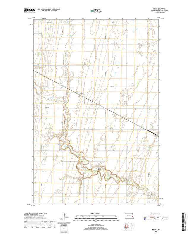 Ayr SE North Dakota  - 24k Topo Map