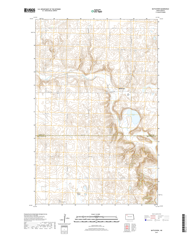 Battleview North Dakota  - 24k Topo Map