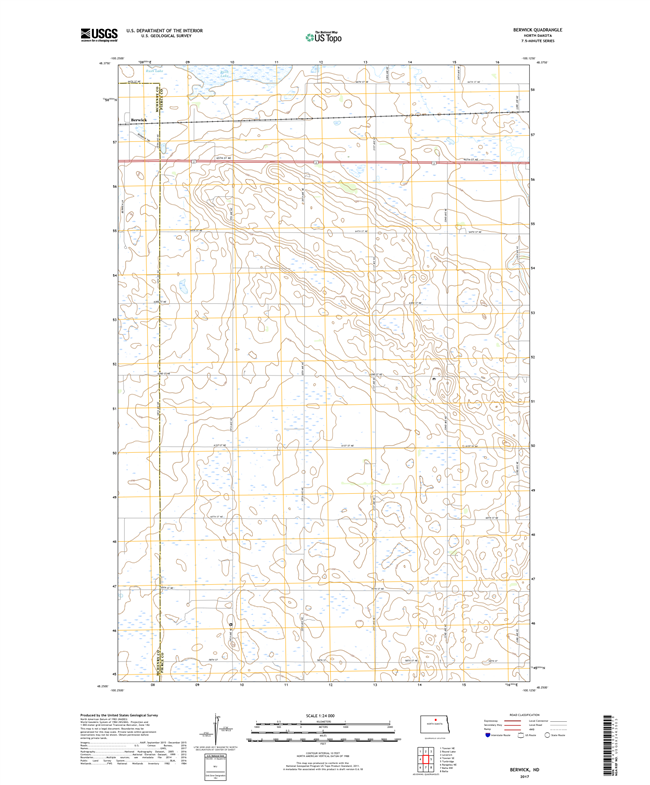 Berwick North Dakota  - 24k Topo Map