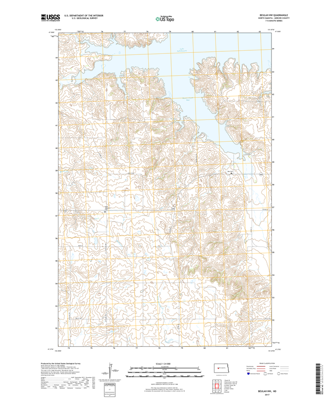 Beulah NW North Dakota  - 24k Topo Map