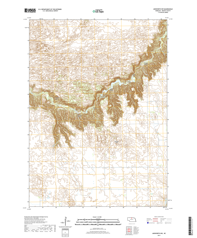 Ainsworth SW - Nebraska - 24k Topo Map