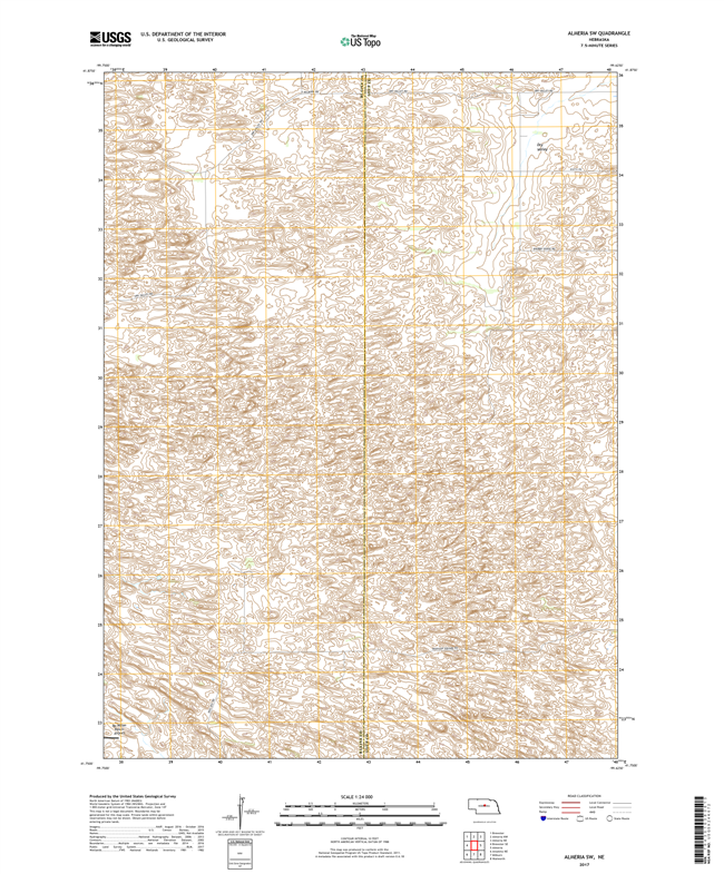 Aloys - Nebraska - 24k Topo Map