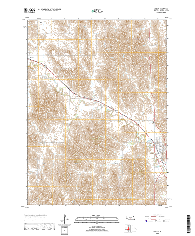 Ansley NE - Nebraska - 24k Topo Map