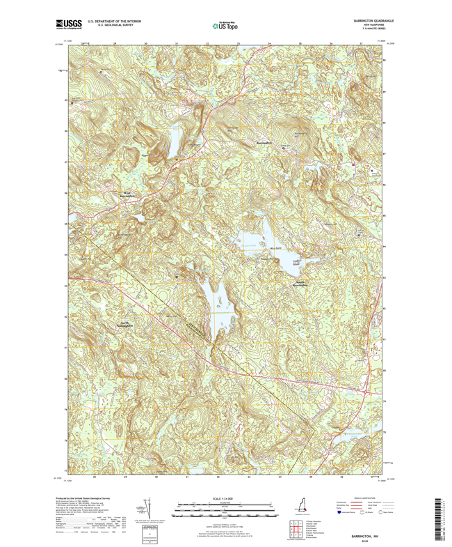 Barrington New Hampshire - 24k Topo Map