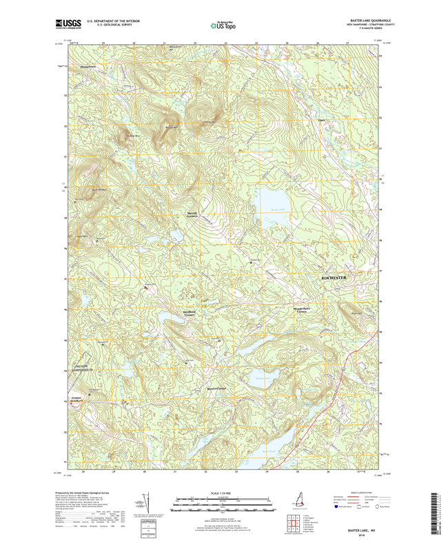 Baxter Lake New Hampshire - 24k Topo Map