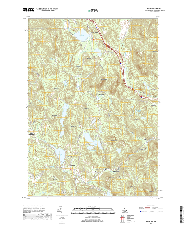 Bradford New Hampshire - 24k Topo Map