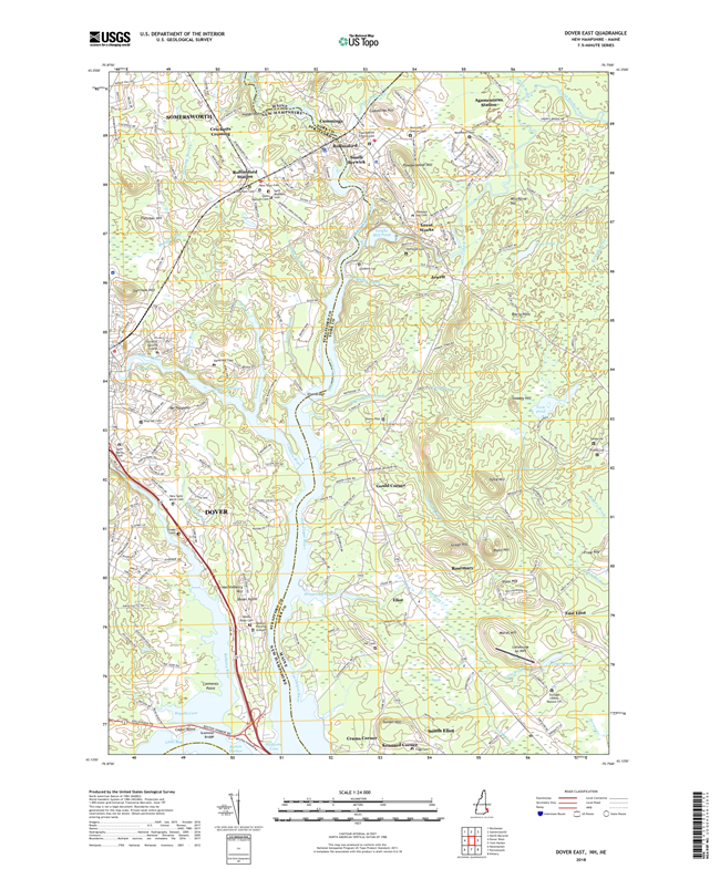 Dover East New Hampshire - Maine - 24k Topo Map