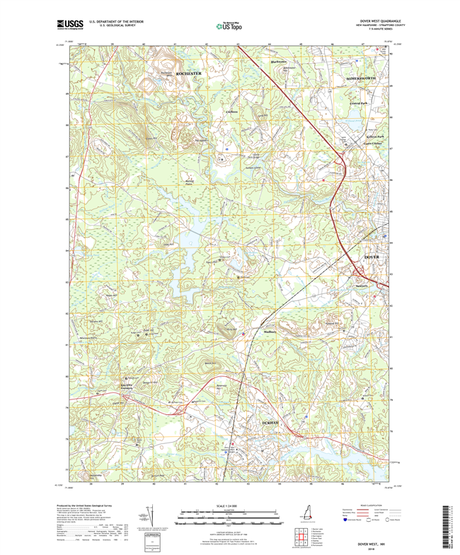Dover West New Hampshire - 24k Topo Map
