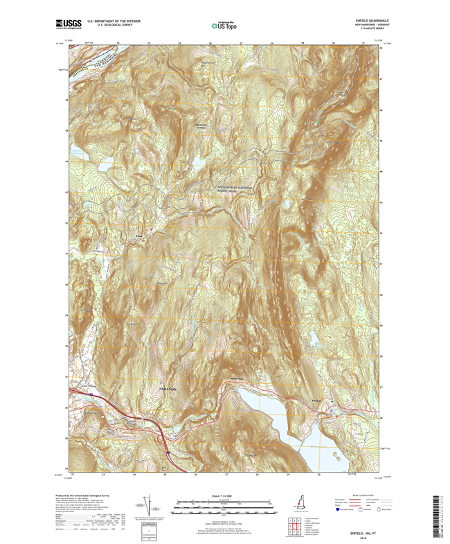 Enfield New Hampshire - Vermont - 24k Topo Map