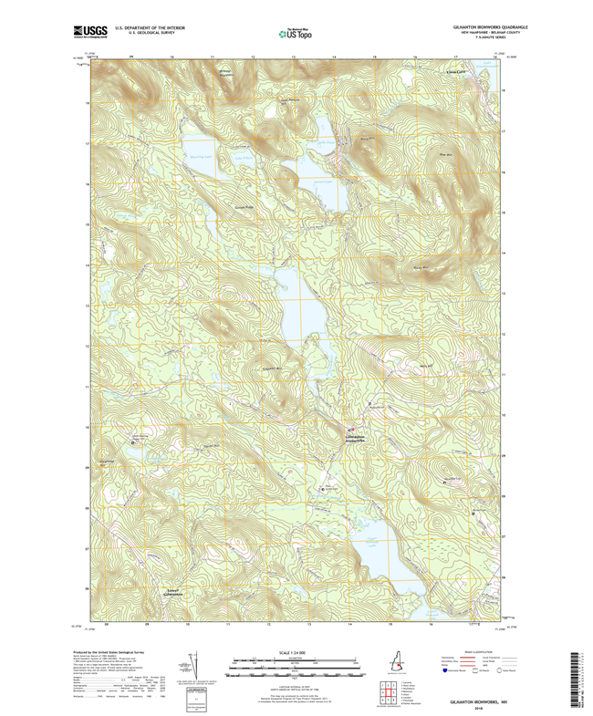 Gilmanton Ironworks New Hampshire - 24k Topo Map