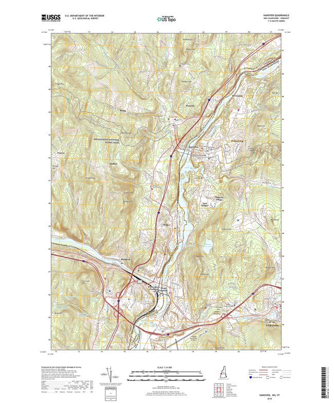 Hanover New Hampshire - Vermont - 24k Topo Map