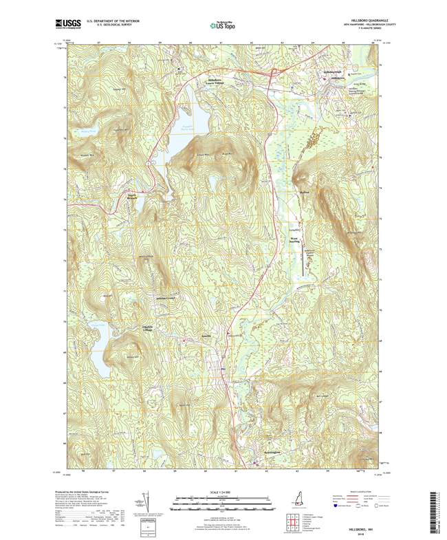 Hillsboro New Hampshire - 24k Topo Map