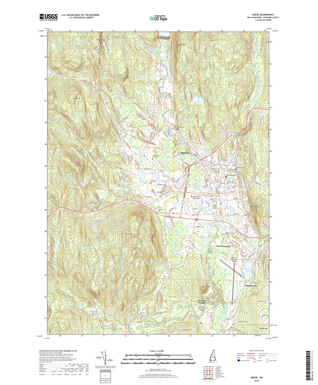 Keene New Hampshire - 24k Topo Map