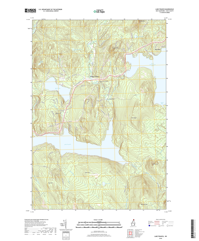 Lake Francis New Hampshire - 24k Topo Map