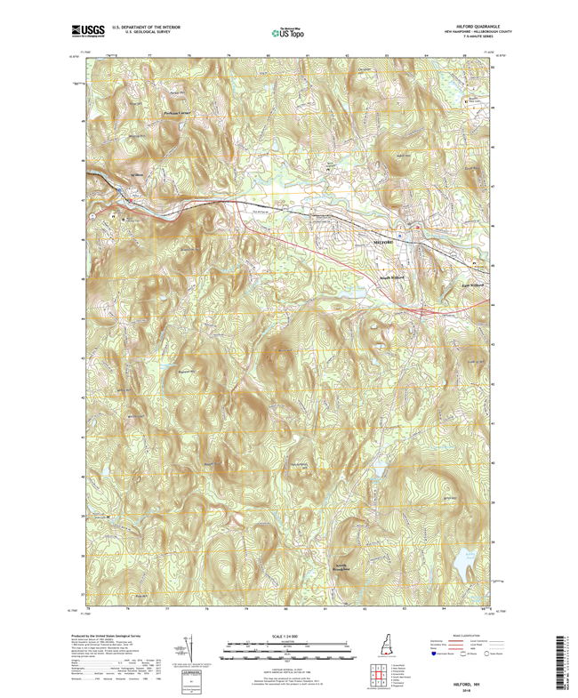 Milford New Hampshire - 24k Topo Map