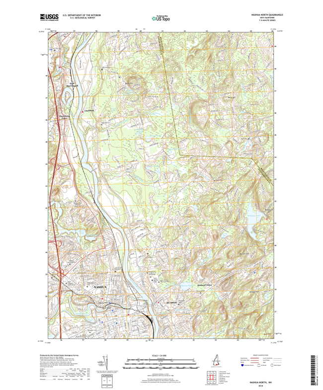 Nashua North New Hampshire - 24k Topo Map